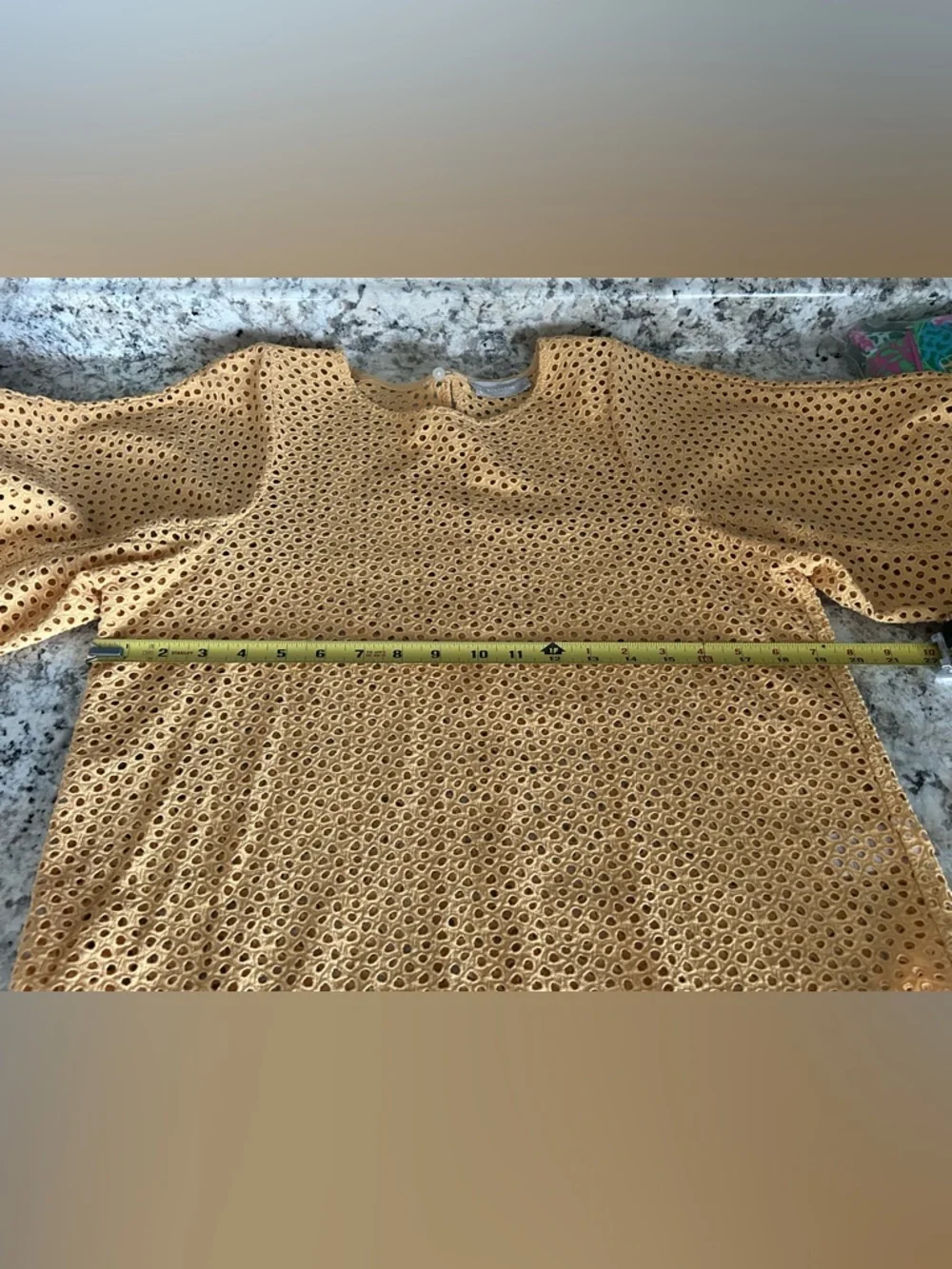 Everlane Golden Hour Cotton Eyelet Lantern Sleeve Top Blouse Size S - Picture 12 of 13